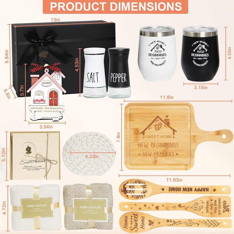 Yimerlen House Warming Gifts New Home, 14 Pcs New Home Gift Ideas Basket, Housewarming Present for First Homeowner Couple Women, Closing Gifts for Home Buyers, Realtor Gift for Clients - Image 3